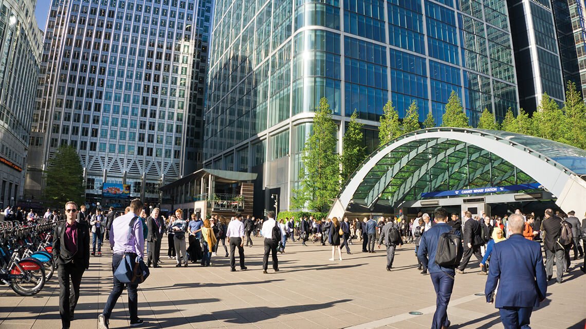 Canary Wharf, London — the financial district where the Paraxis EMEA office operates